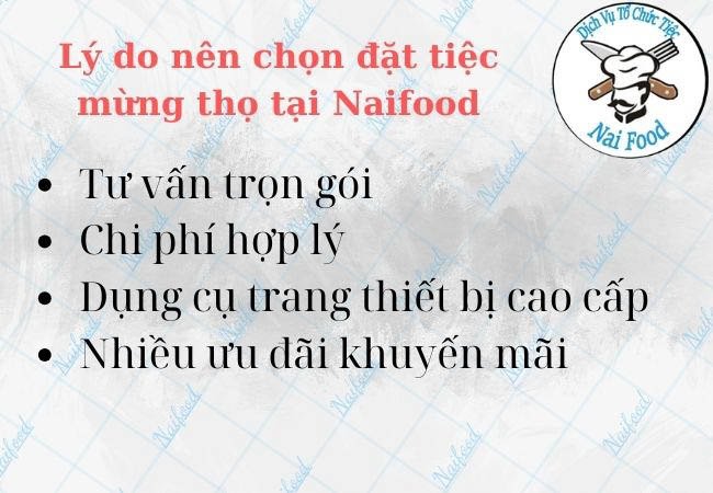 Lý do nên chọn đặt tiệc mừng thọ tại Naifood