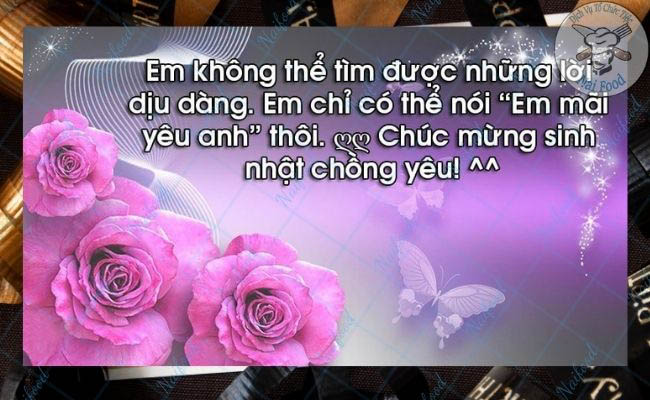 Mẫu thiệp chúc mừng sinh nhật chồng đầy yêu thương