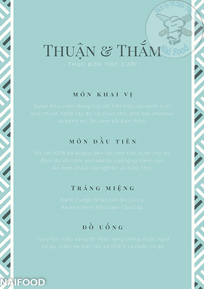 mẫu menu tiệc cưới