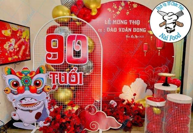 Mẫu trang trí thượng thượng thọ 90 tuổi