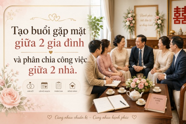 Tạo buổi gặp mặt giữa 2 gia đình và phân chia công việc giữa 2 nhà.