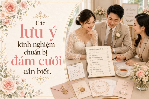 Các lưu ý kinh nghiệm chuẩn bị đám cưới cần biết.