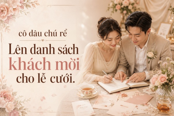 Lên danh sách khách mời cho lễ cưới.