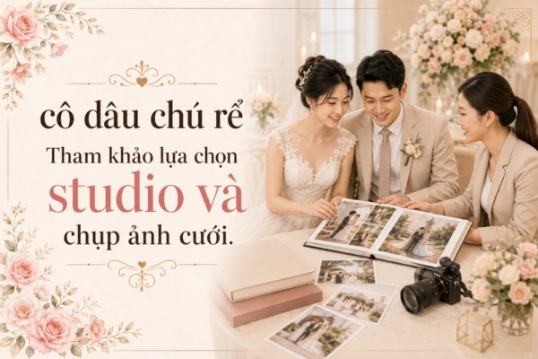 Lựa chọn studio và chụp ảnh cưới.