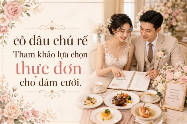 Tham khảo lựa chọn thực đơn cho đám cưới.