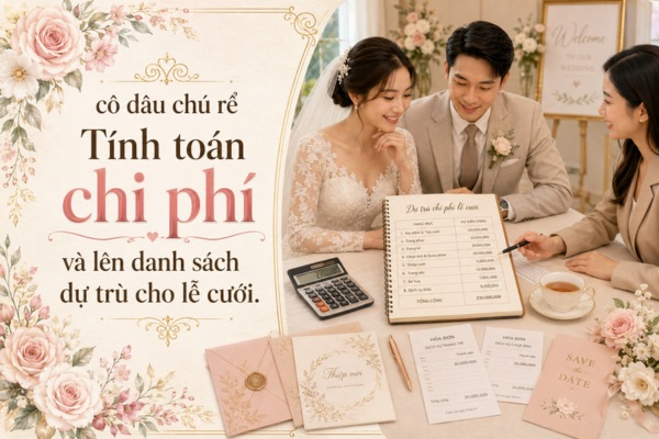 Tính toán chi phí và lên danh sách dự trù cho lễ cưới.