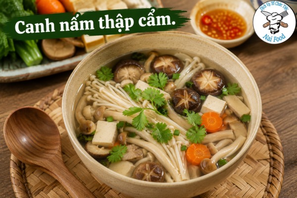 Canh nấm thập cẩm.