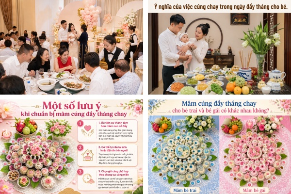 Cúng đầy tháng nên cúng chay hay cúng mặn cho con