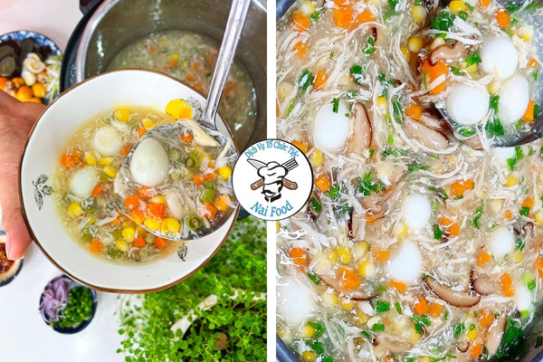 Suop cua trứng cút.