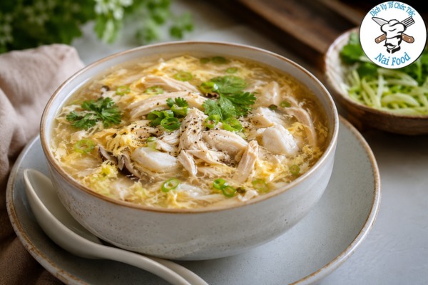 Soup cua gà xé phay.