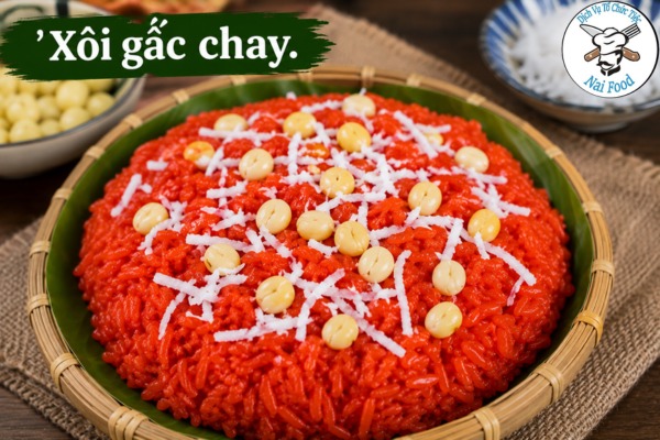 Xôi gấc chay.