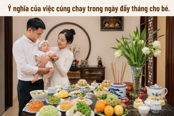 Ý nghĩa của việc cúng chay trong ngày đầy tháng cho bé.