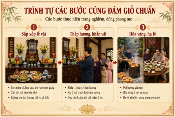 Trình tự các bước cúng đám giỗ chuẩn