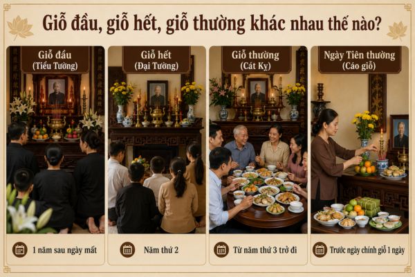 Giỗ đầu, giỗ hết, giỗ thường khác nhau thế nào?