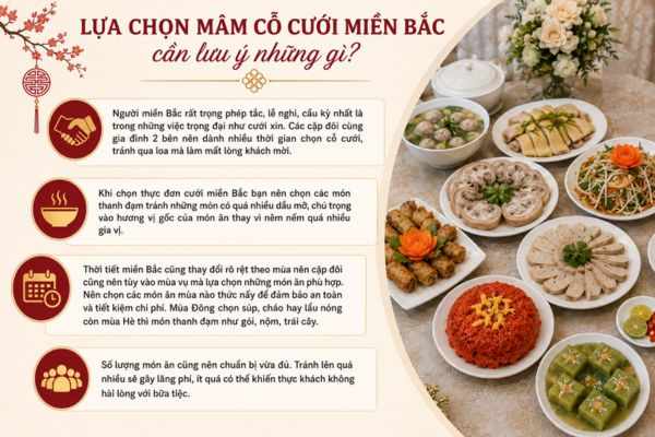 Lựa chọn mâm cỗ cưới miền Bắc cần lưu ý những gì?