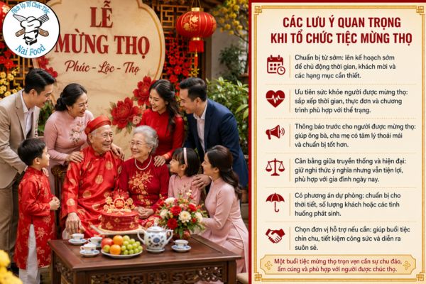 Các lưu ý quan trọng khi tổ chức tiệc mừng thọ.