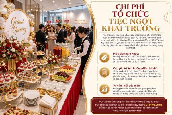 Chi phí tổ chức tiệc ngọt khai trương