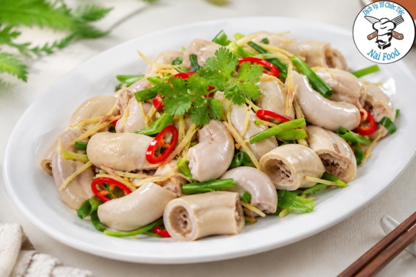 Dồi trường hấp hành gừng