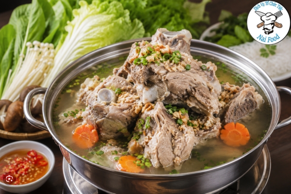 Lẩu xí quách xương heo.