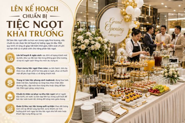 Lên kế hoạch chuẩn bị tiệc ngọt khai trương