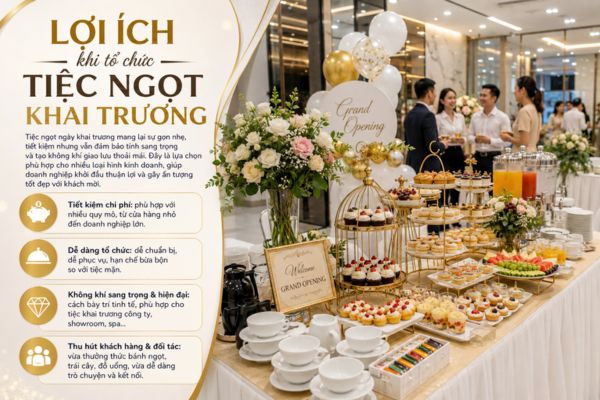 Lợi ích khi tổ chức tiệc ngọt khai trương
