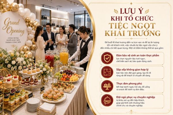 Lưu ý khi tổ chức tiệc ngọt khai trương