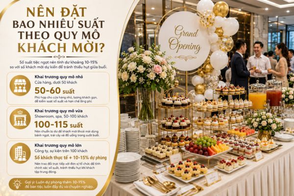 Nên đặt bao nhiêu suất theo quy mô khách mời?
