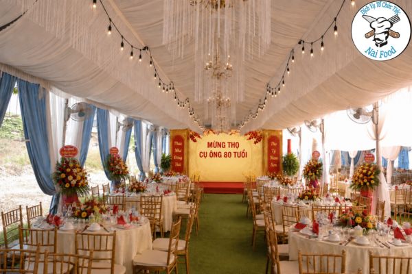Setup không gian tiệc mừng thọ ở Bình Dương