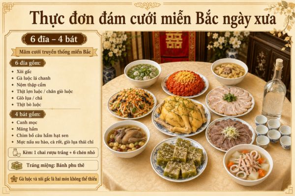 Thực đơn đám cưới miền Bắc ngày xưa