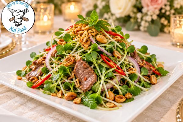 Gỏi cải mầm trộn thịt bò.