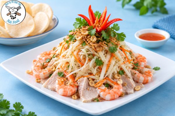 Gỏi củ hủ dừa tôm thịt.