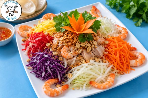 Gỏi ngũ sắc tôm thịt
