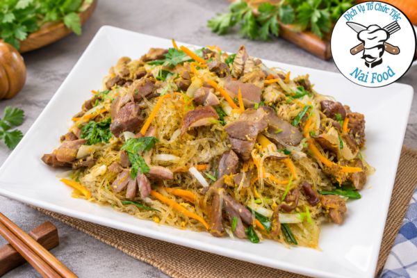 Miến xào lòng gà
