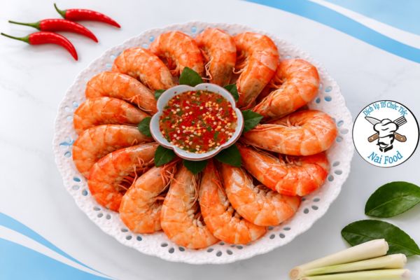 Tôm sú hấp bia.