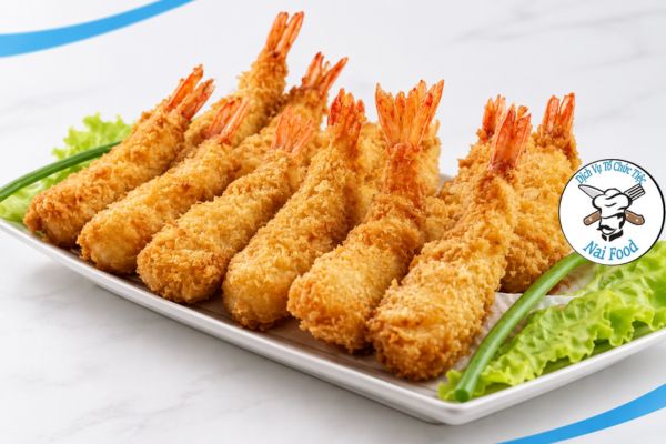 Tôm lăn bột chiên xù.