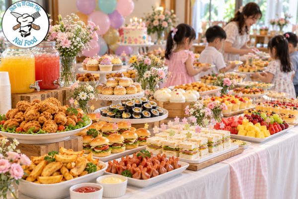 Thực đơn buffet nhẹ, finger food cho tiệc đông bé