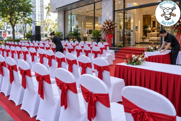 Setup không gian tiệc khai trương chỉn chu